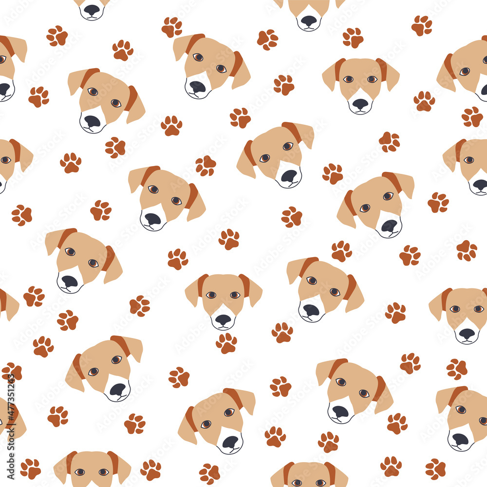 Golden retriever dogs muzzle seamless pattern. Golden retriever dogs muzzle seamless pattern.