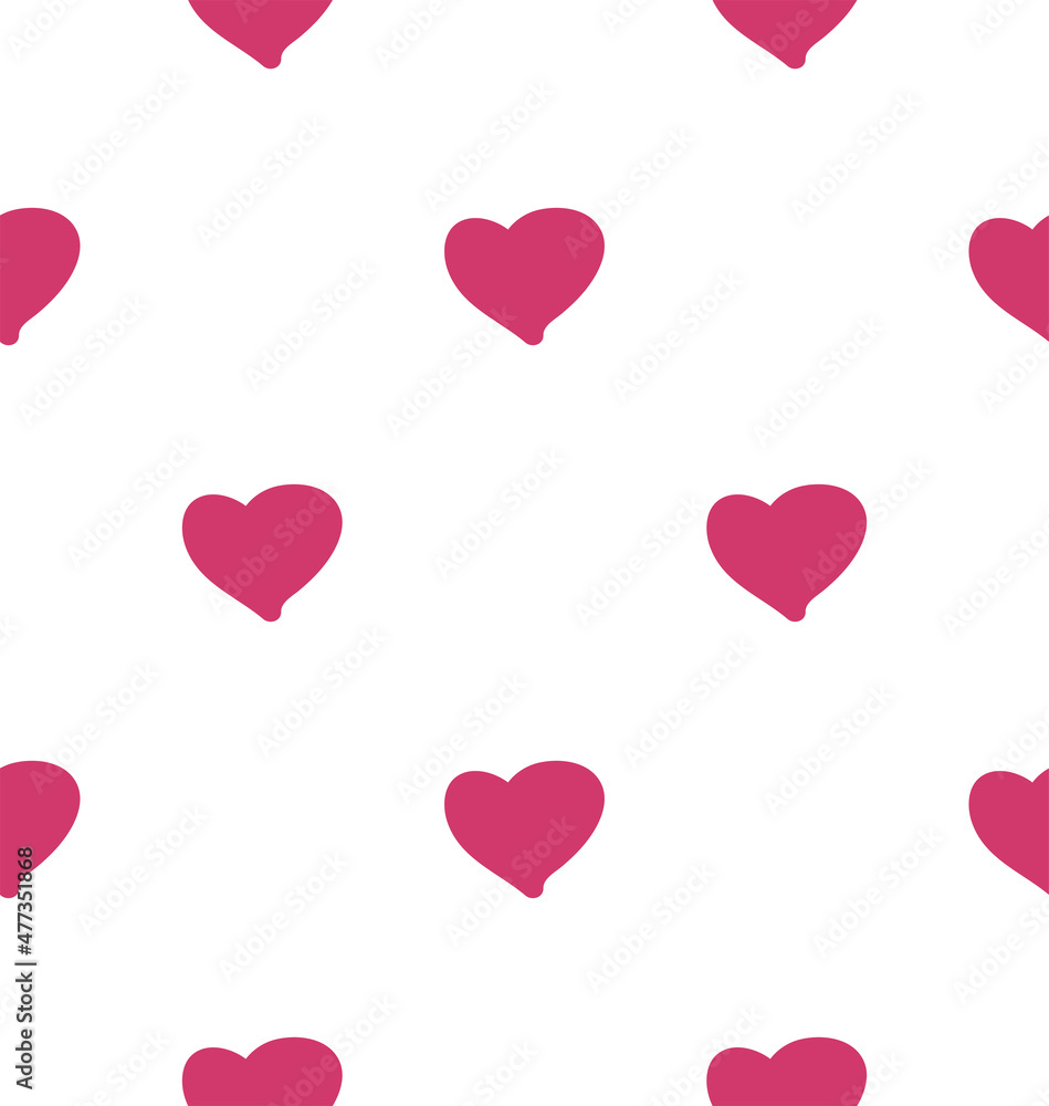 Seamless pattern with red hearts and the inscription love you. Decorative elements backdrop