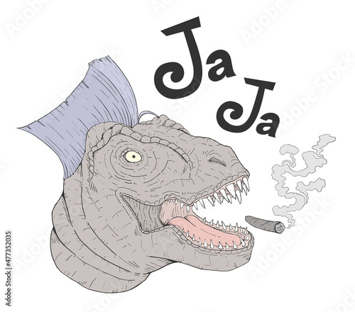 Smiling dinosaur draw