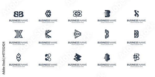 set of abstract monogram letter b. collection b logo inspiration for business corporate, identity.