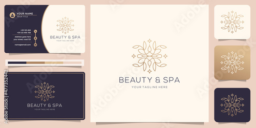 feminine beauty and spa logo design inspiration. creative line art style logo for fashion, boutique.