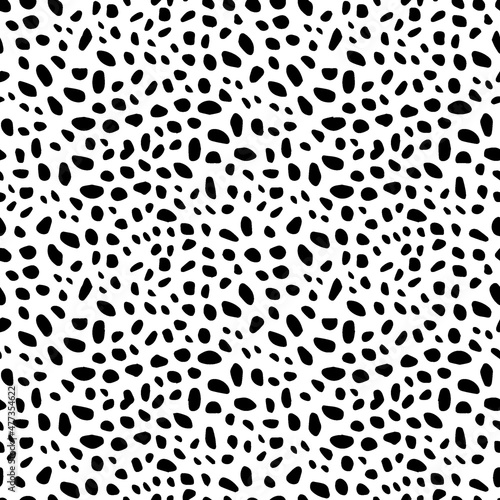 Full Seamless Leopard Pattern Texture Vector. Endless black and white cheetah design for dress fabric print.