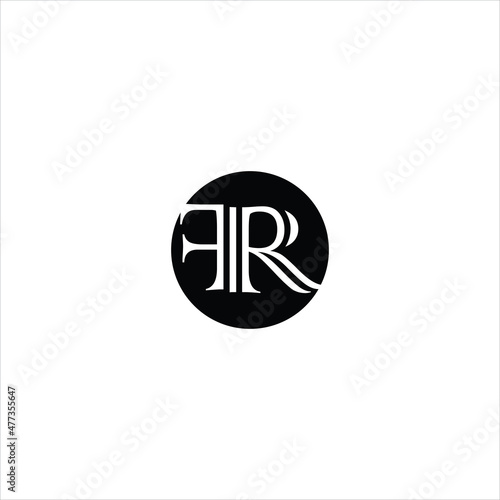 letter f r logo vector emblem template