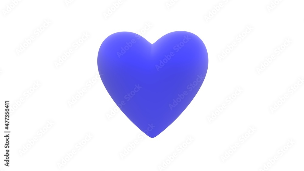 matte soft deep blue heart isolated on white. 3d illustration matte soft deep blue heart isolated on white. 3d illustration