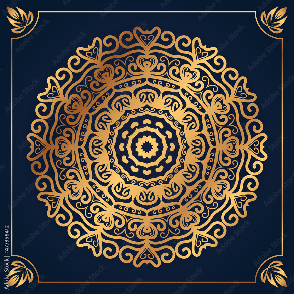 Fototapeta premium Luxury gold gradient ornamental mandala design background premium vector