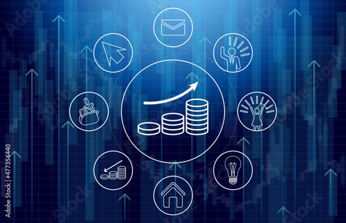 Information icons. Stock vector. Graphs and stylized tables for backgrounds. Background for business presentation