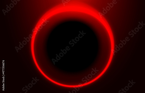 Red eclipse. Glowing circle on a dark background