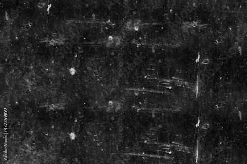 Abandoned black metal sheet with scratches and spots for texture background