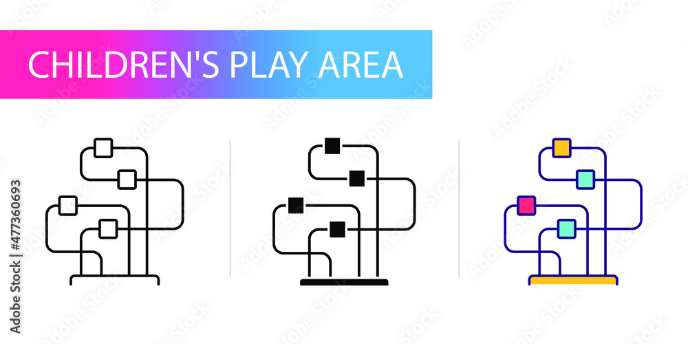 Bead maze toy, icons set (line, glyph, color) Bead maze toy, icons set (line, glyph, color)