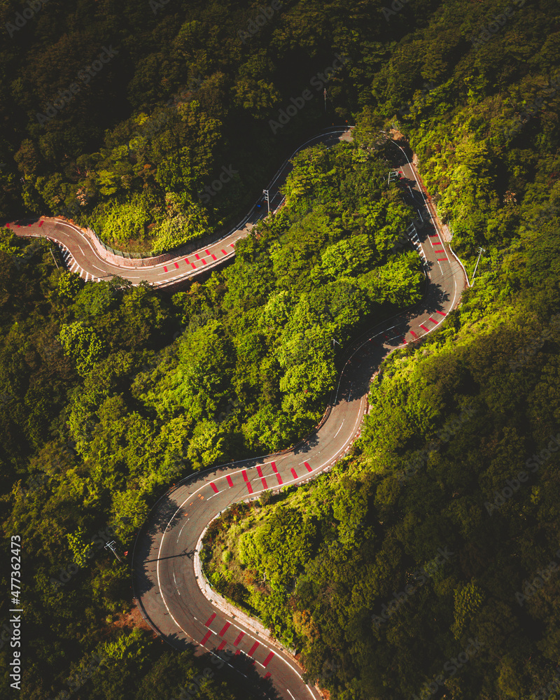 Aerial view of a Japanese road near Hakone, Japan. Aerial view of a Japanese road near Hakone, Japan.