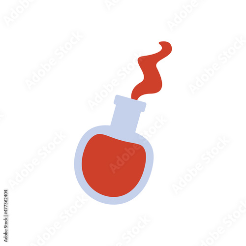 Cute bottle love potion and flask of magic elixir