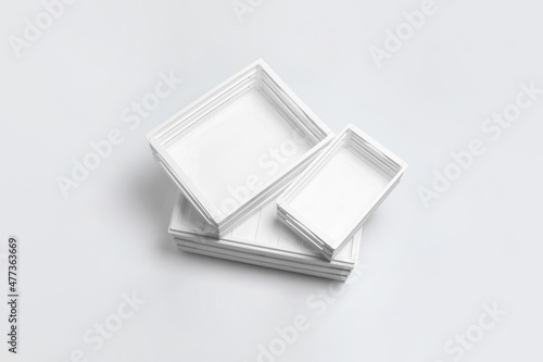 Plastic food storage box isolated on white background.High-resolution photo.Mock-upTop view. Mock-up.