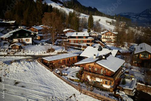 Houses on Hahnenkamm in Kitzb  hel  Tirol  Austria