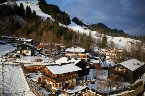Houses on Hahnenkamm in Kitzbühel, Tirol, Austria