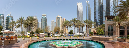 Canvas Print Dubai Marina and Harbour skyline architecture wealth luxury travel in United Ara