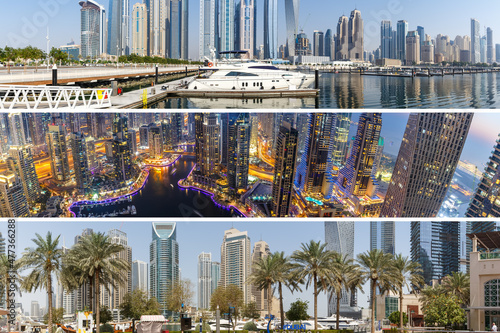Photography Dubai Marina and Harbour collage collection skyline architecture wealth luxury t