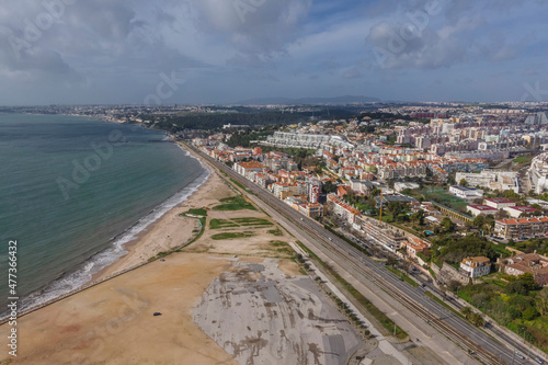 Wallpaper Mural Aerial view of a residential area in Alges, Lisbon, Portugal. Torontodigital.ca