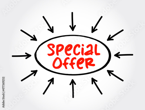 Special Offer text with arrows, business concept for presentations and reports
