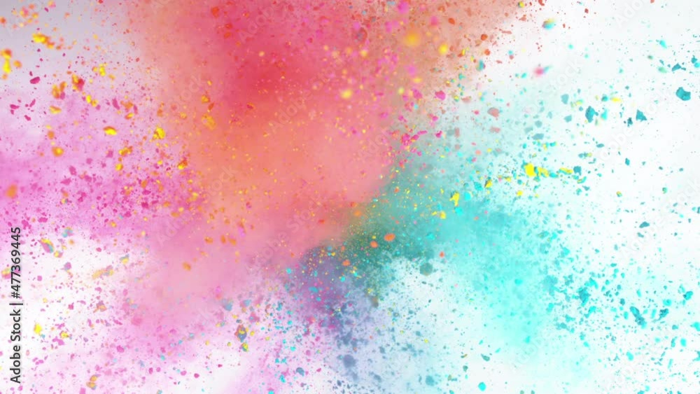 Super slow motion of colored powder explosion isolated on white background. Speed ramp effect. Filmed on high speed cinema camera, 1000fps. Super slow motion of colored powder explosion isolated on white background. Speed ramp effect. Filmed on high speed cinema camera, 1000fps.