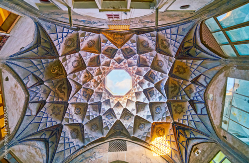 The stellar dome, Grand Bazaar, Kashan, Iran photo