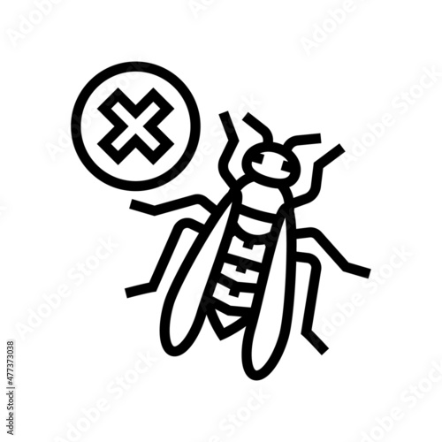 wasp control line icon vector. wasp control sign. isolated contour symbol black illustration