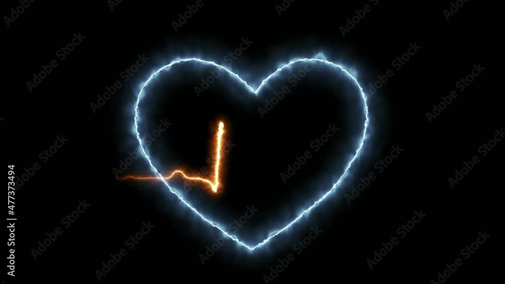 Animation Cardiogram and heartbeat (The beating of long-dead hearts)Loop 4K Animation Cardiogram and heartbeat (The beating of long-dead hearts)Loop 4K