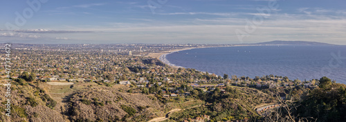 Panorama of Los Angeles Coastline in the Early Afternoon