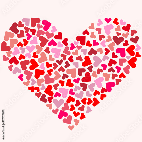 valentines composition of the hearts. vector illustration, heart fill in hearts.
