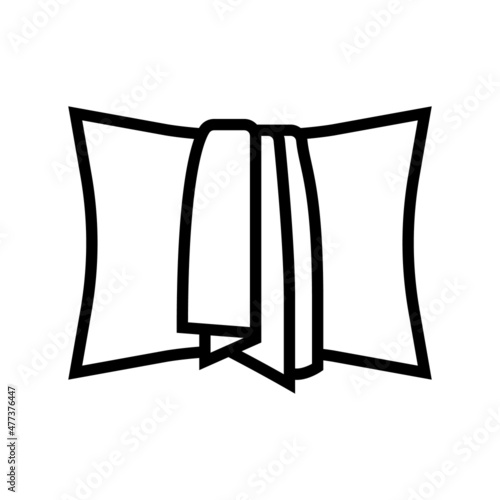 pillowcase silk line icon vector. pillowcase silk sign. isolated contour symbol black illustration