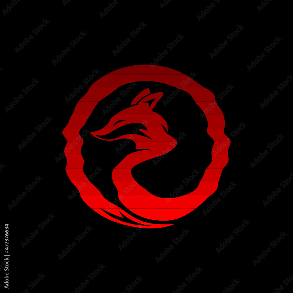red round fox logo vector red round fox logo vector