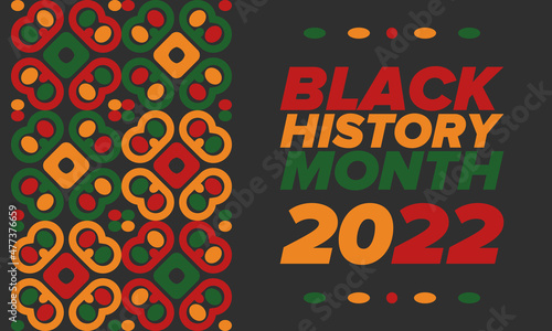 Black History Month. African American History. Celebrated annual. In February in United States and Canada. In October in Great Britain. Poster, card, banner, background. Vector illustration