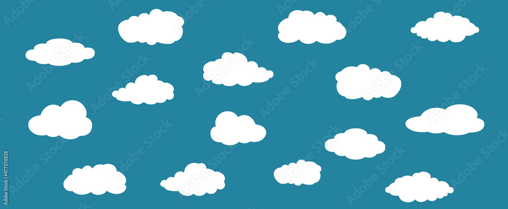 Clouds set isolated on background. Collection of clouds for web site, poster, placard and wallpaper. Creative modern concept. Clouds vector illustration Clouds set isolated on background. Collection of clouds for web site, poster, placard and wallpaper. Creative modern concept. Clouds vector illustration