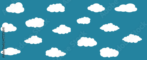 Clouds set isolated on background. Collection of clouds for web site, poster, placard and wallpaper. Creative modern concept. Clouds vector illustration