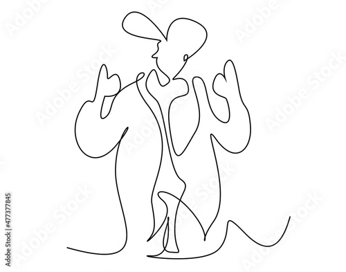 person makes okey like sign drawing art design