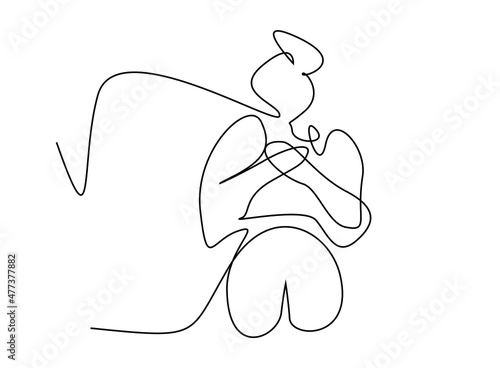 woman drawing happy hands to heart  concept.