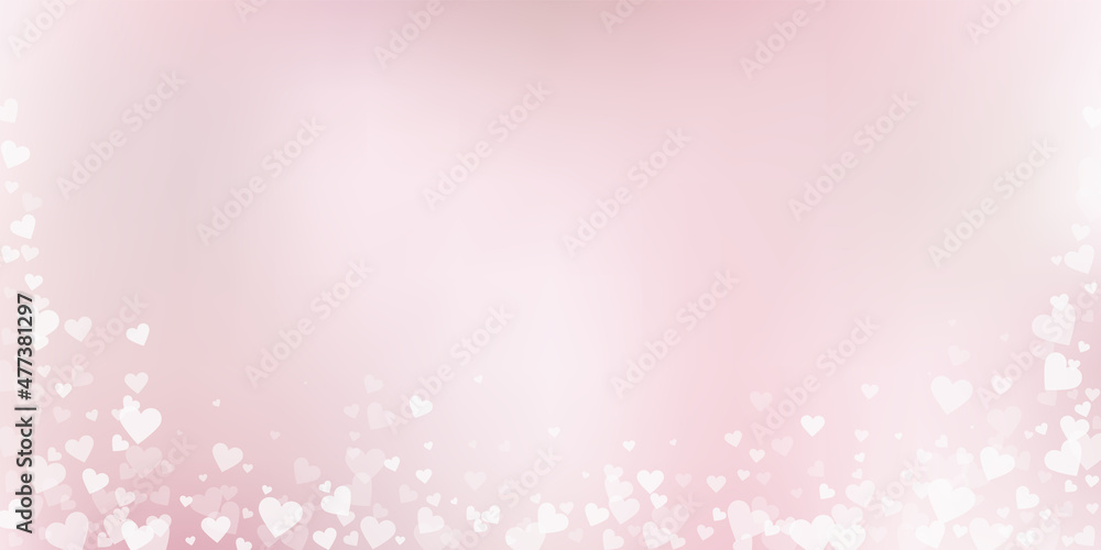 White heart love confettis. Valentine's day fallin White heart love confettis. Valentine's day fallin
