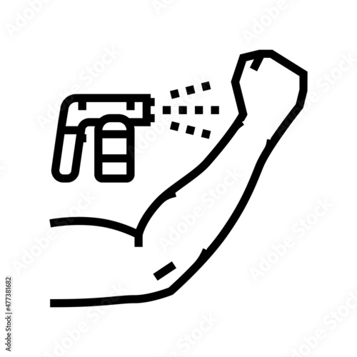 hand tan paint line icon vector. hand tan paint sign. isolated contour symbol black illustration