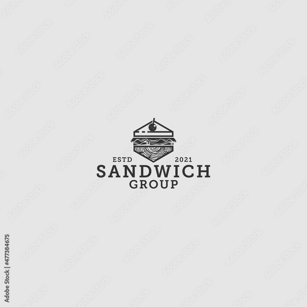 Minimalist design Sandwich Group logo eat design