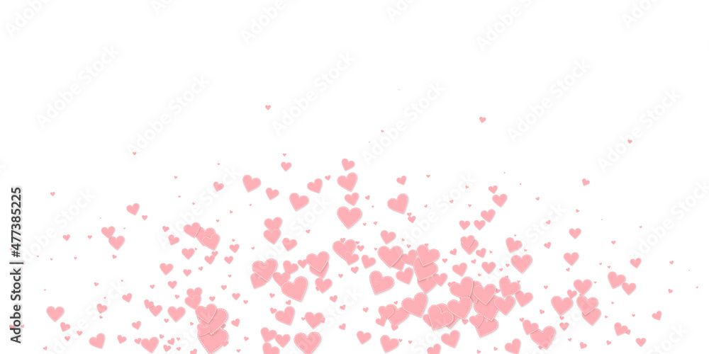 Pink heart love confettis. Valentine's day explosi