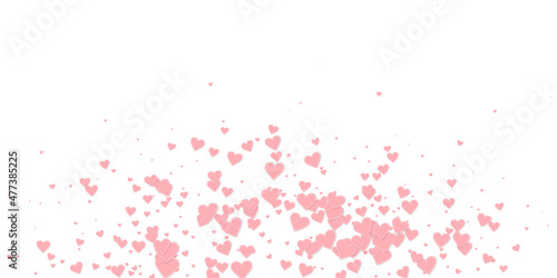 Pink heart love confettis. Valentine's day explosi