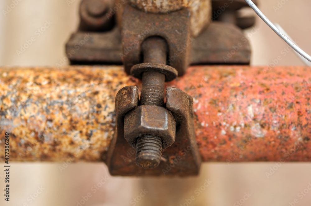Close-up of Fixed Screw on Scaffold Close-up of Fixed Screw on Scaffold
