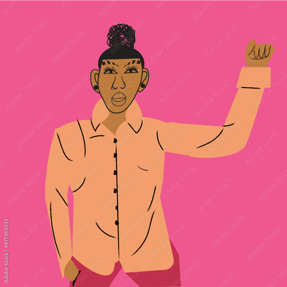 Fototapeta premium Gay woman raising her fist