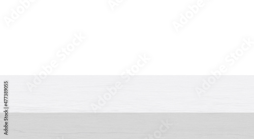 White wooden table top on white background. 3d render