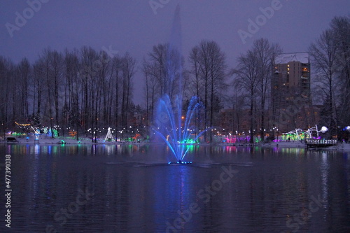 Fountain at Lafarge Lake, Coquitlam BC