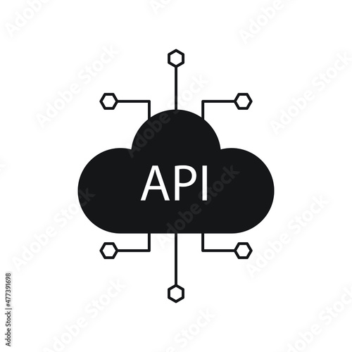 API cloud integration icon design isolated on white background