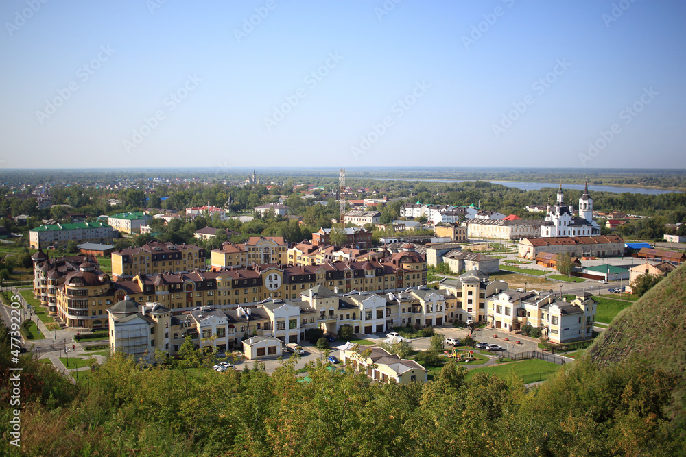 View of the city of Tobolsk and the Irtysh river from the Kremlin wall