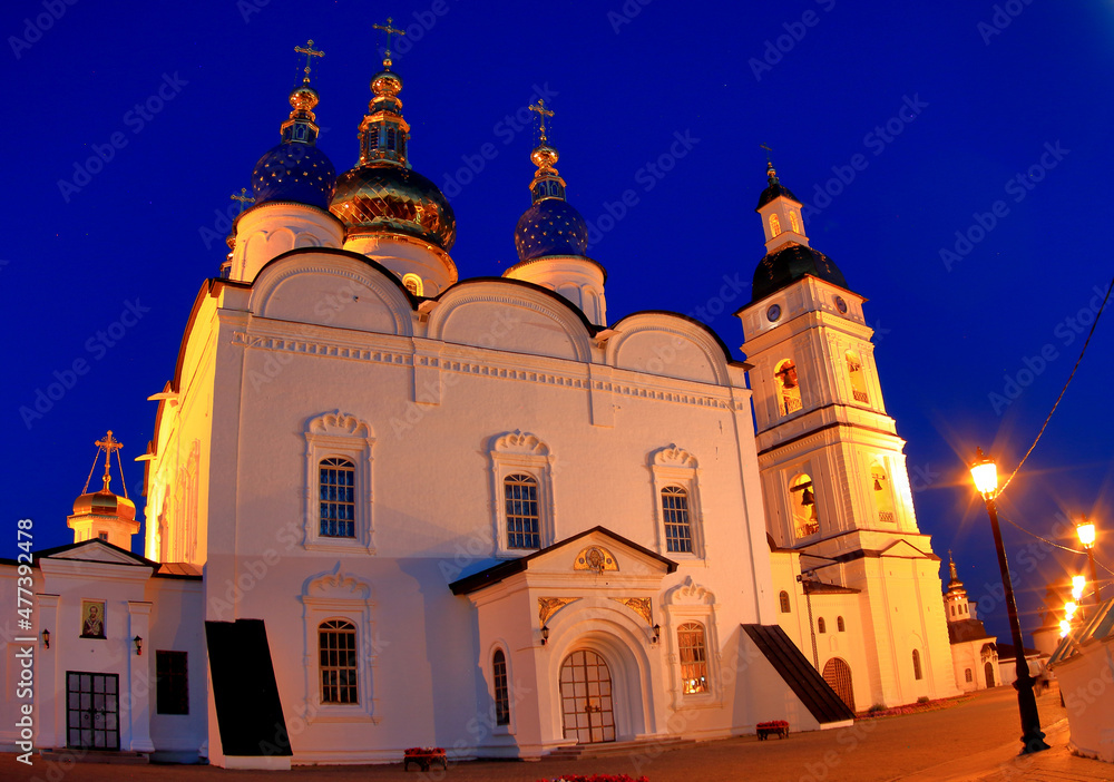 Evening view of the Sophia Cathedral of the Assumption