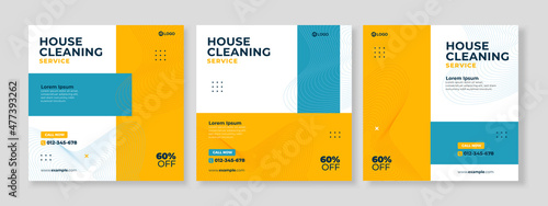 cleaning service banner social media template premium vector