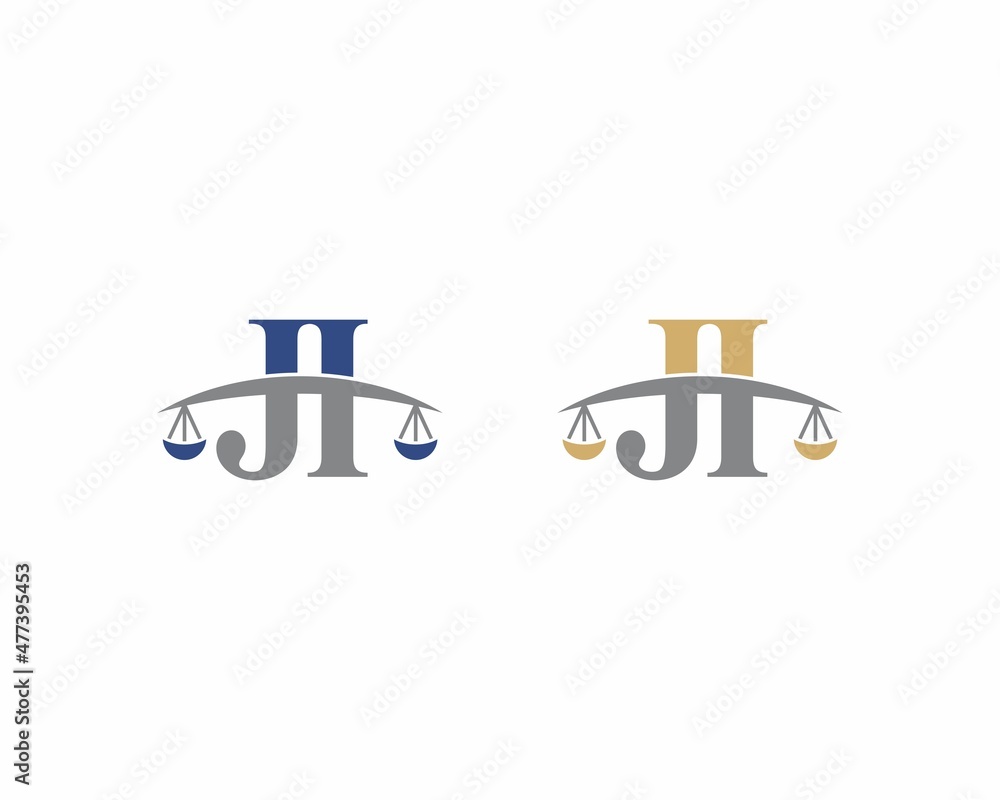 Letters JI Logo With Scale of Justice Logo Icon 001 Letters JI Logo With Scale of Justice Logo Icon 001