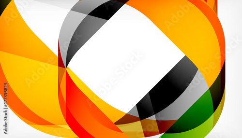 Abstract square shape with overlapping waves, minimal geometric background. Vector Illustration For Wallpaper, Banner, Background, Landing Page